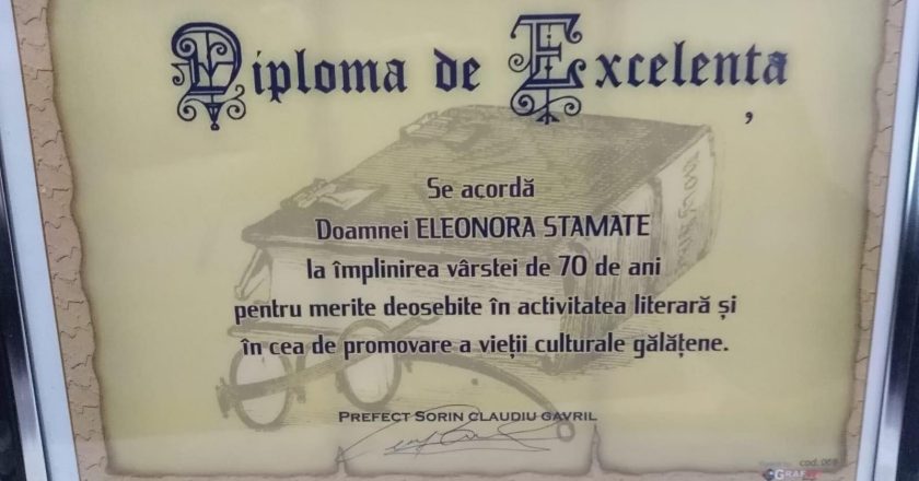 Eleonora Stamate, poet și scriitor, premiată la vârsta de 70 de ani